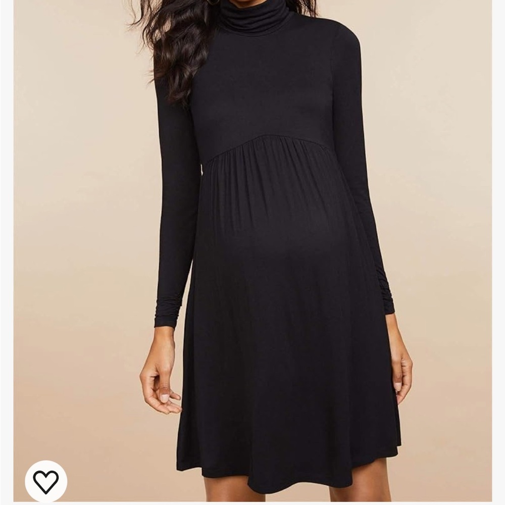 Motherhood Maternity Fit and Flare Turtleneck Dress